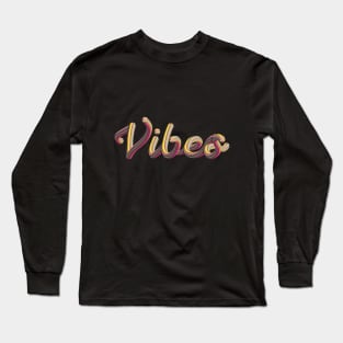 Vibes Text Multicolour 3D Lettering Long Sleeve T-Shirt